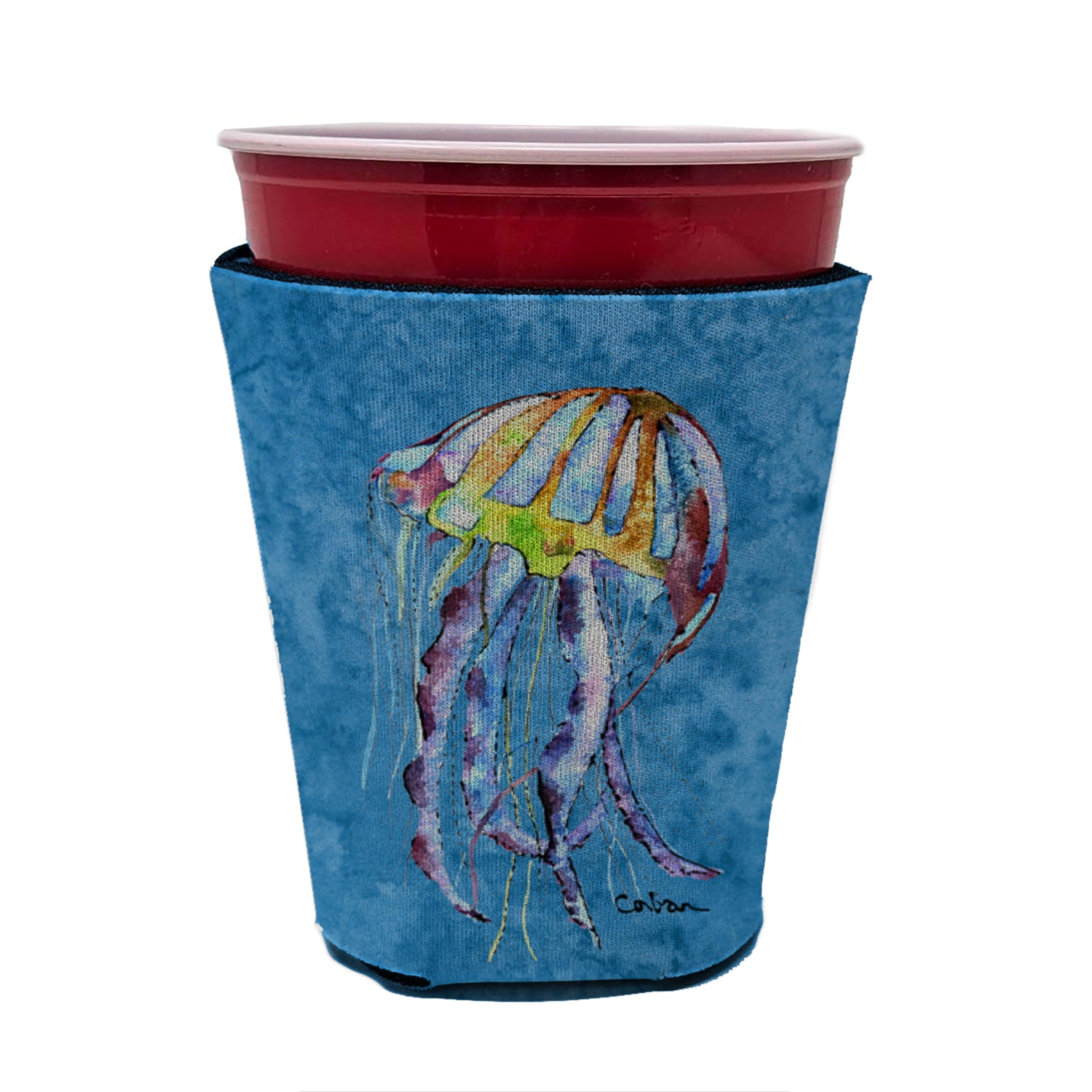 Jellyfish  Red Cup Beverage Insulator Hugger  the-store.com.