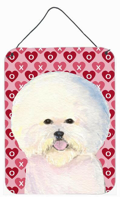 Bichon Frise Hearts Love and Valentine&#39;s Day Wall or Door Hanging Prints by Caroline&#39;s Treasures