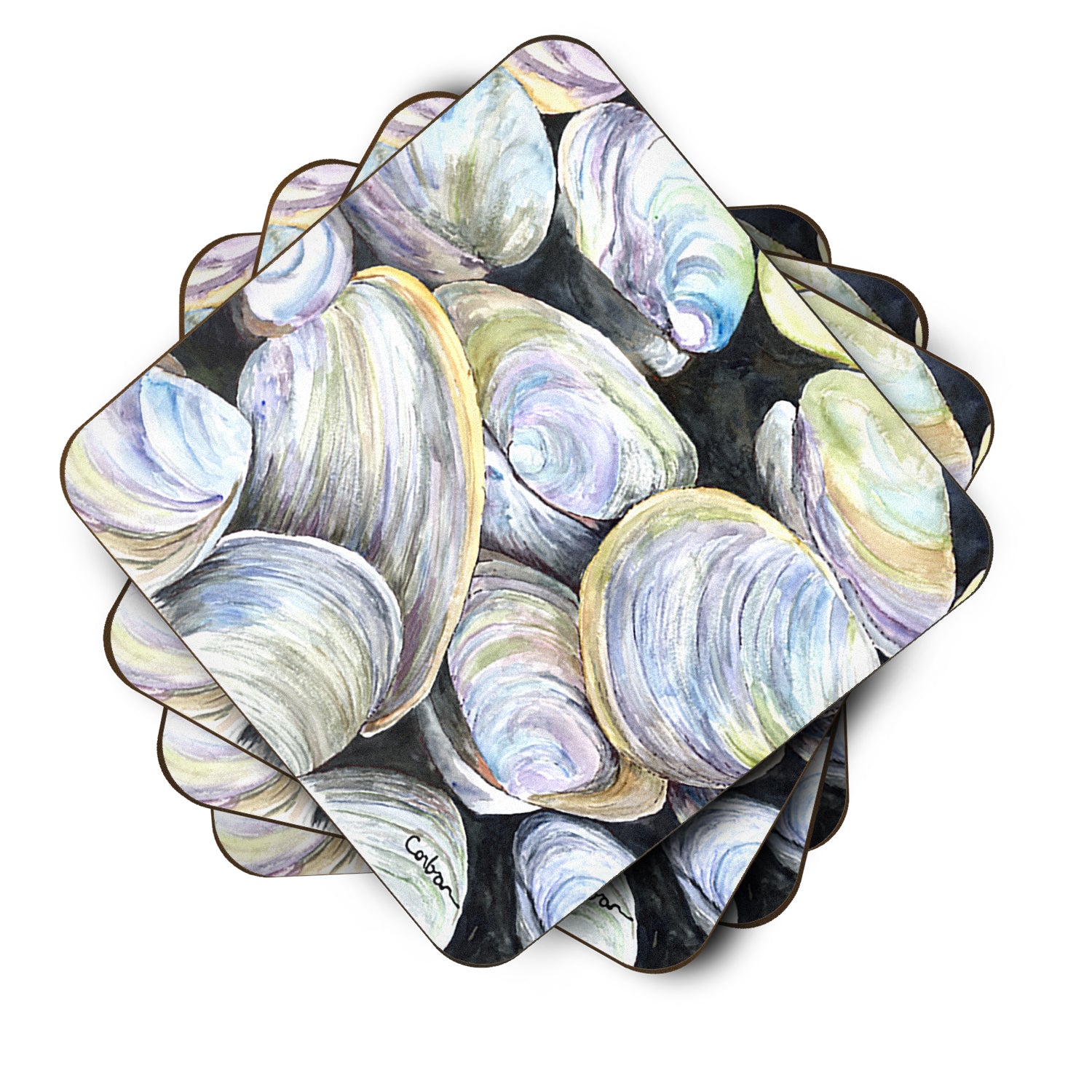 Set of 4 Clam Quahog  Foam Coasters - the-store.com