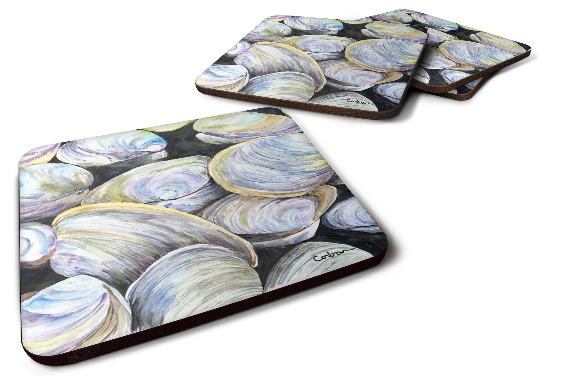 Set of 4 Clam Quahog  Foam Coasters - the-store.com