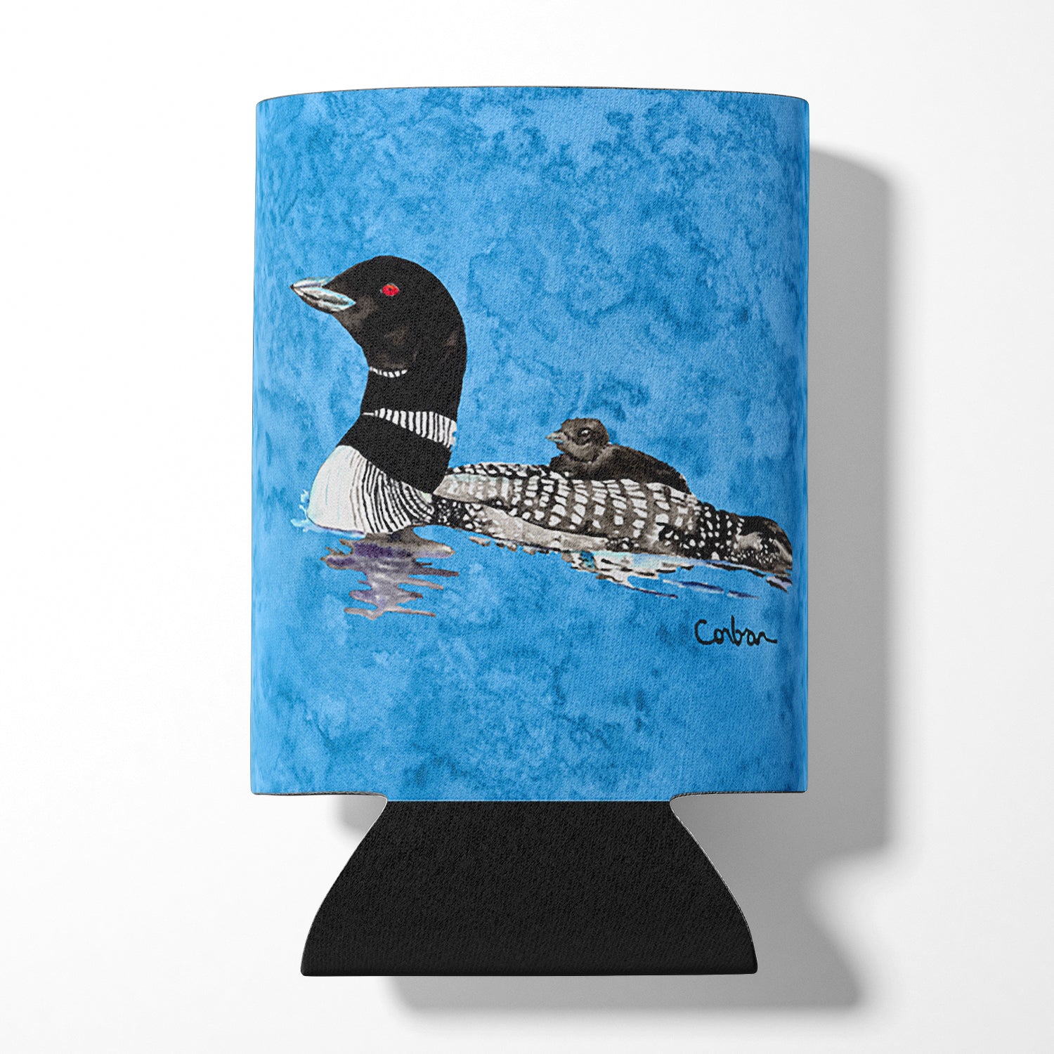 Bird - Loon Can or Bottle Beverage Insulator Hugger.