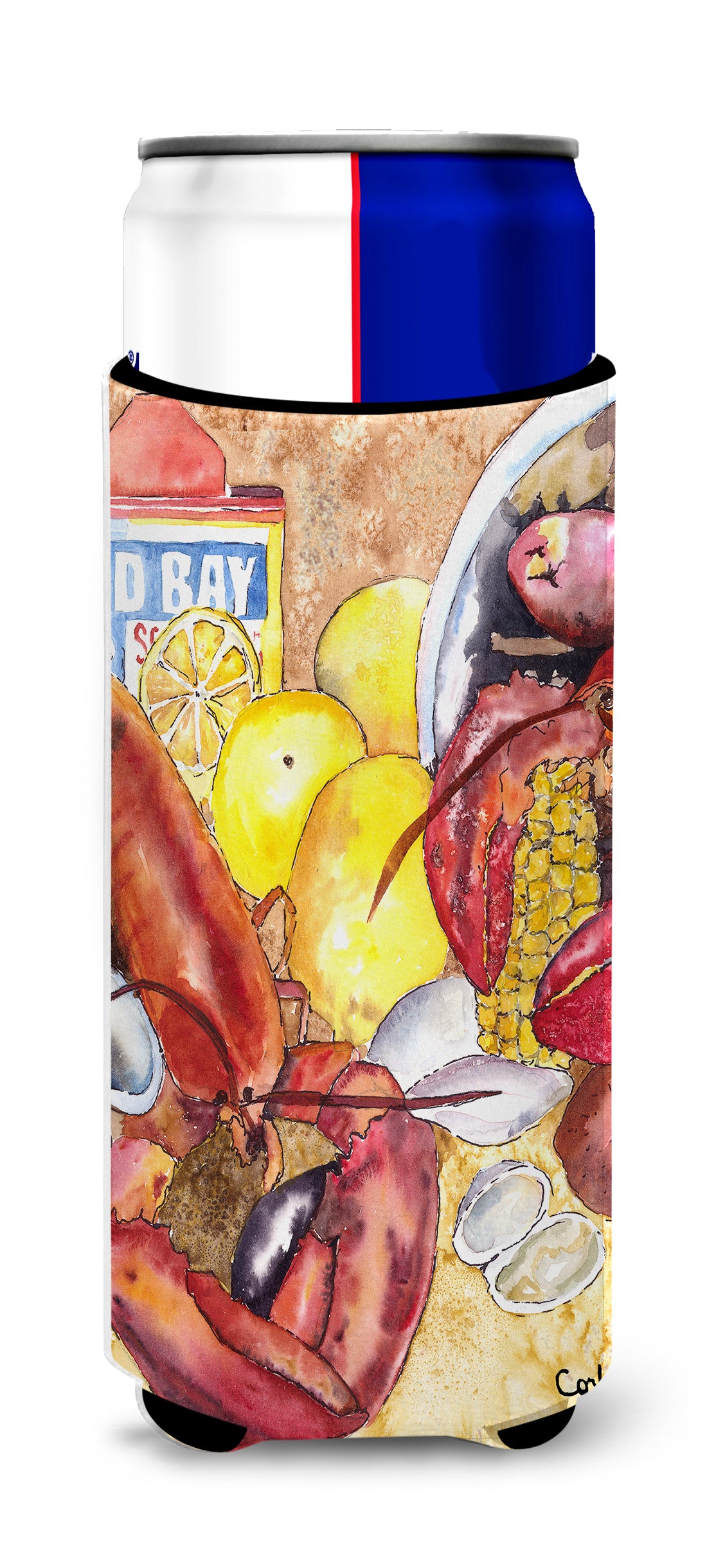 Lobster  Lobster Bake with Old Bay Seasonings Ultra Beverage Insulators for slim cans 8719MUK.