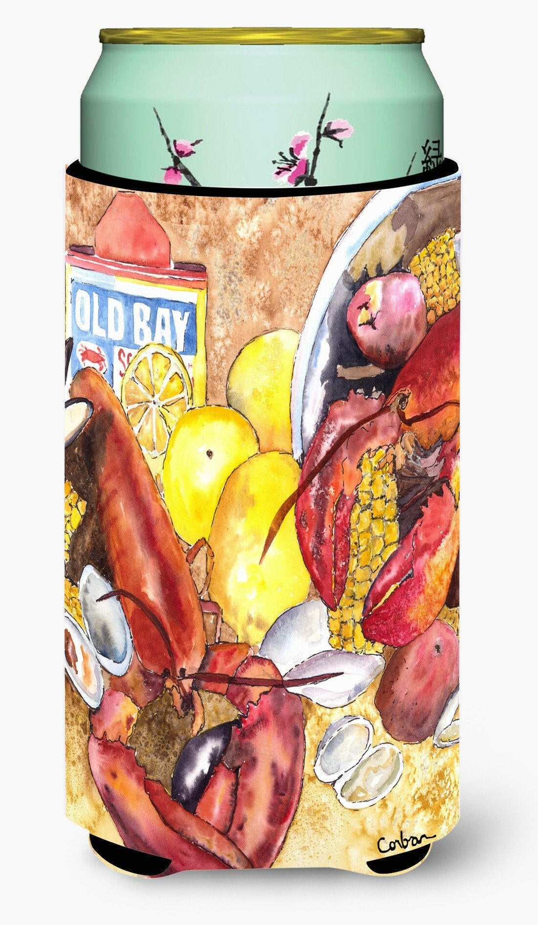 Lobster  Lobster Bake with Old Bay Seasonings  Tall Boy Beverage Insulator Beverage Insulator Hugger by Caroline's Treasures