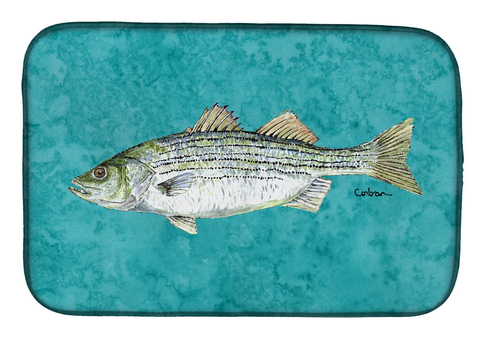 Striped Bass Fish Dish Drying Mat 8720DDM  the-store.com.