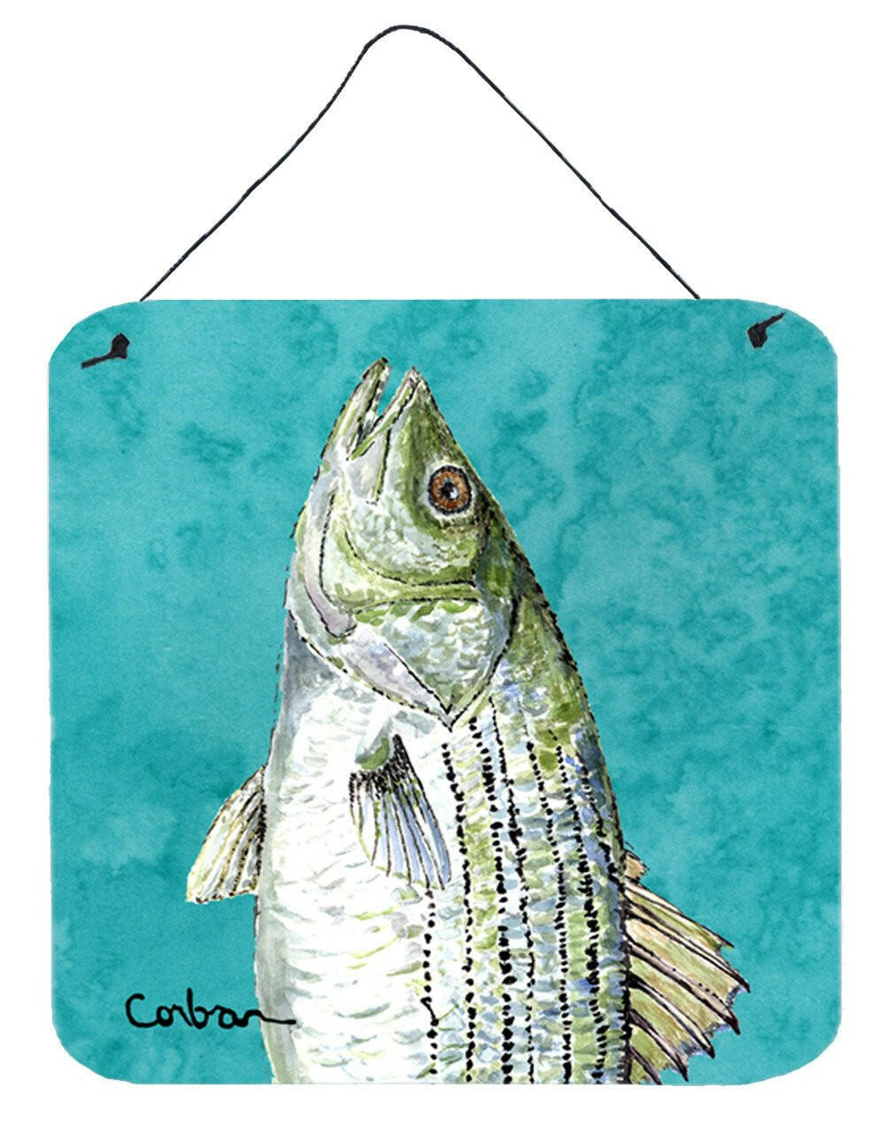 Striped Bass Aluminium Metal Wall or Door Hanging Prints by Caroline's Treasures