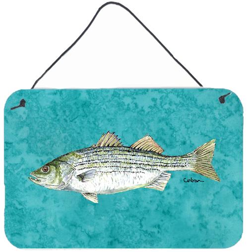 Striped Bass Fish Aluminium Metal Wall or Door Hanging Prints by Caroline's Treasures