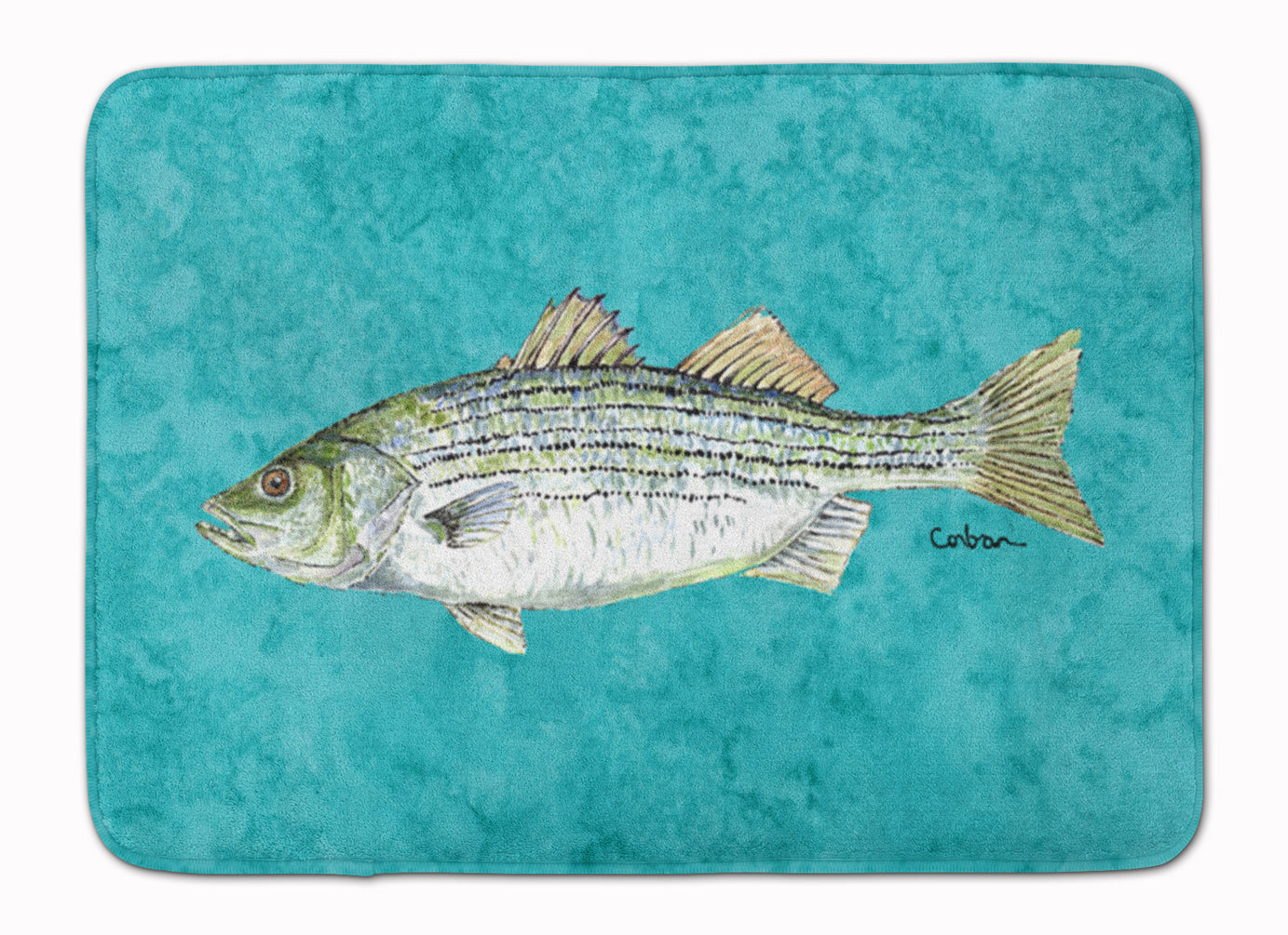 Striped Bass Fish Machine Washable Memory Foam Mat 8720RUG - the-store.com