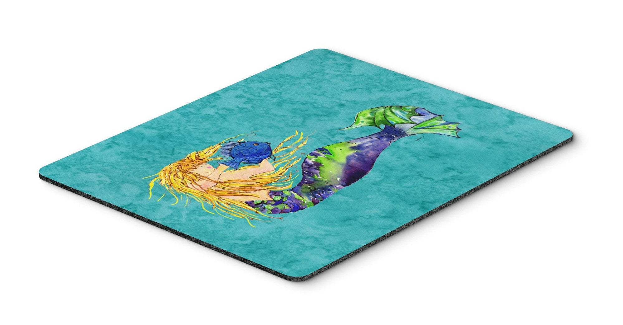 Blonde Mermaid on Teal Mouse Pad, Hot Pad or Trivet 8724MP by Caroline's Treasures