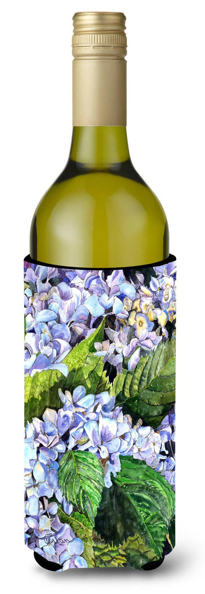 Hydrangea Wine Bottle Beverage Insulator Beverage Insulator Hugger by Caroline's Treasures