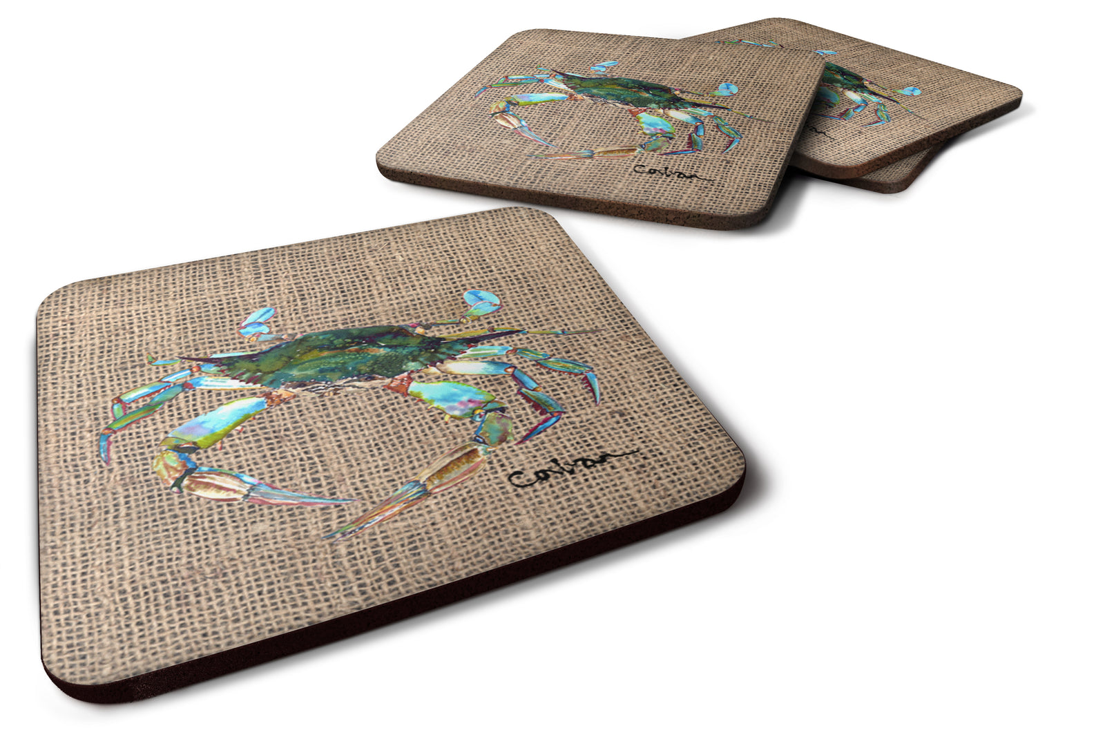 Set of 4 Crab  Foam Coasters - the-store.com