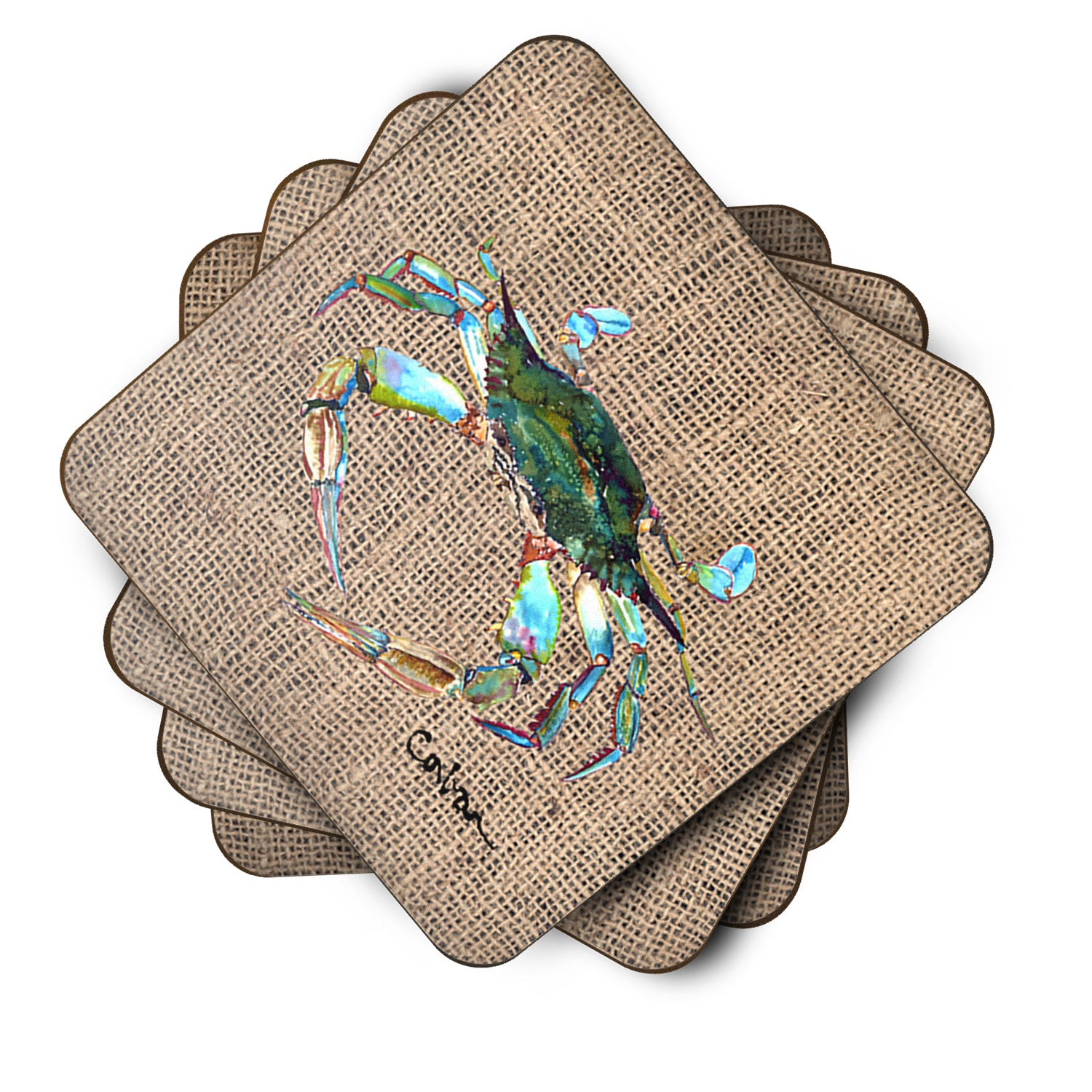 Set of 4 Crab  Foam Coasters - the-store.com