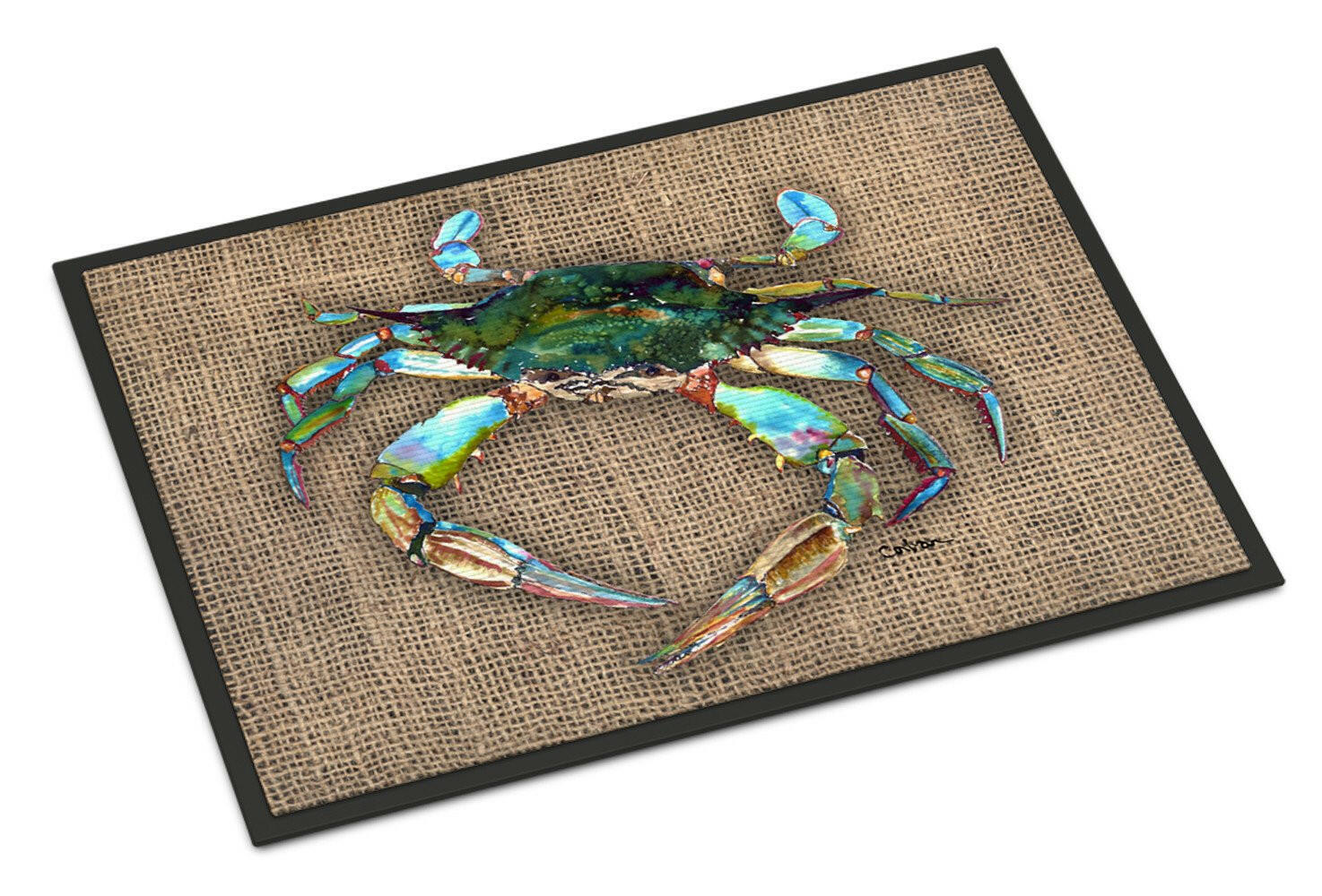 Burlap Crab Indoor or Outdoor Mat 18x27 8731MAT - the-store.com