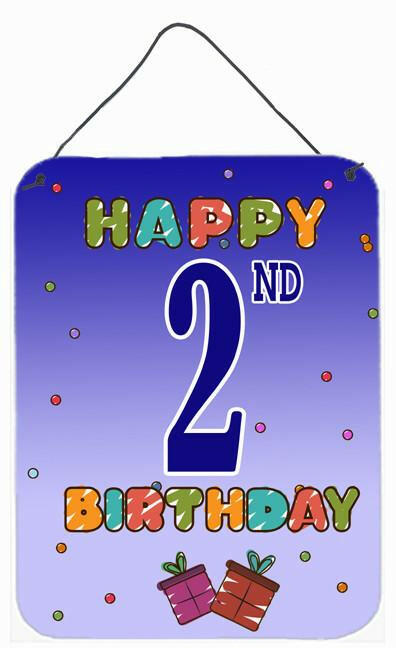 Happy 2nd Birthday Wall or Door Hanging Prints CJ1093DS1216 by Caroline's Treasures