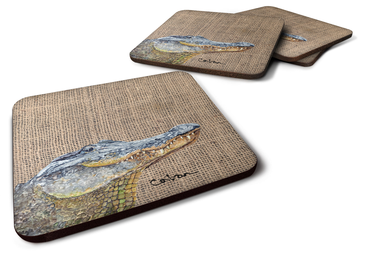 Set of 4 Alligator  Foam Coasters - the-store.com