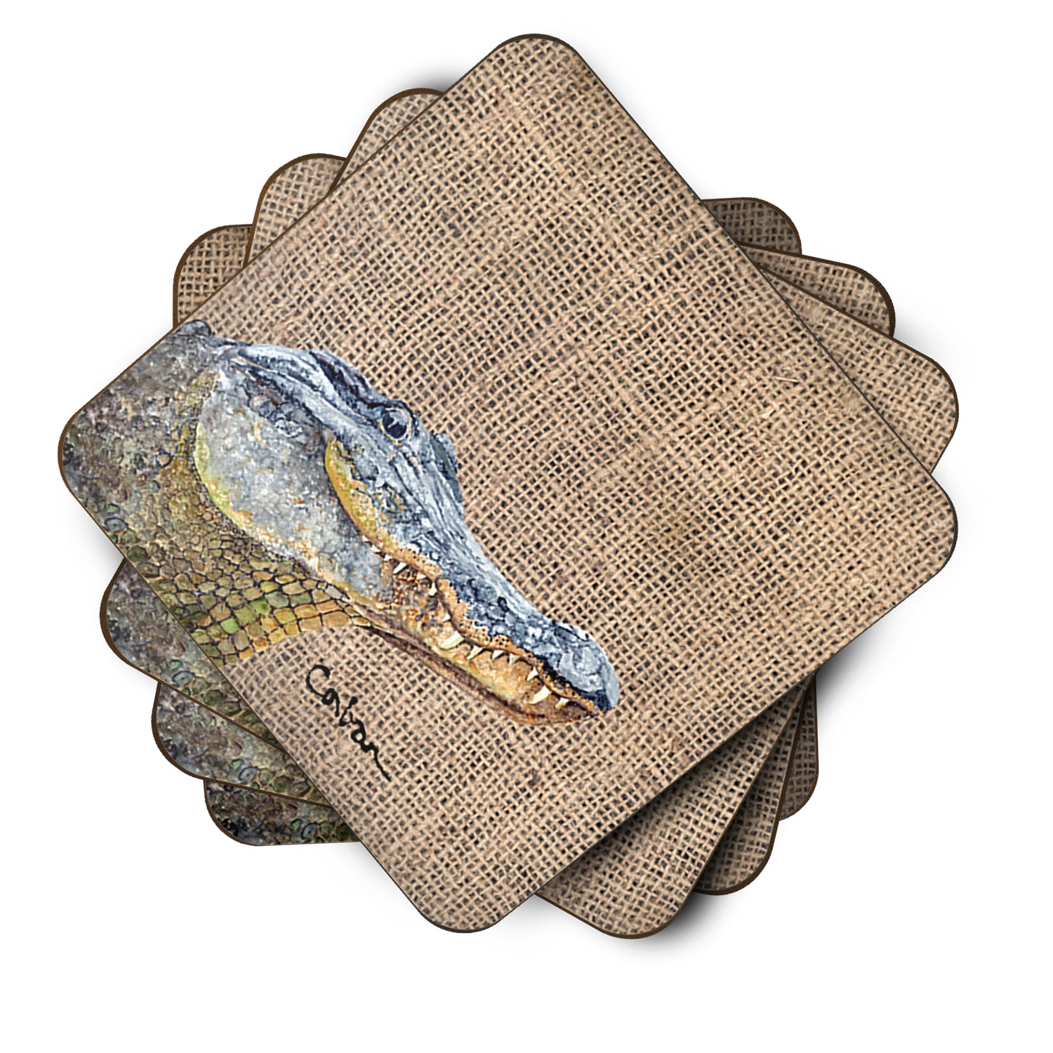 Set of 4 Alligator  Foam Coasters - the-store.com