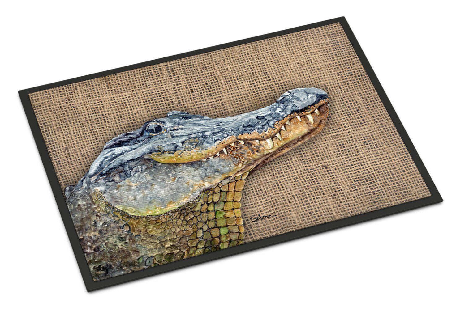 Burlap Alligator Indoor or Outdoor Mat 18x27 8733MAT - the-store.com