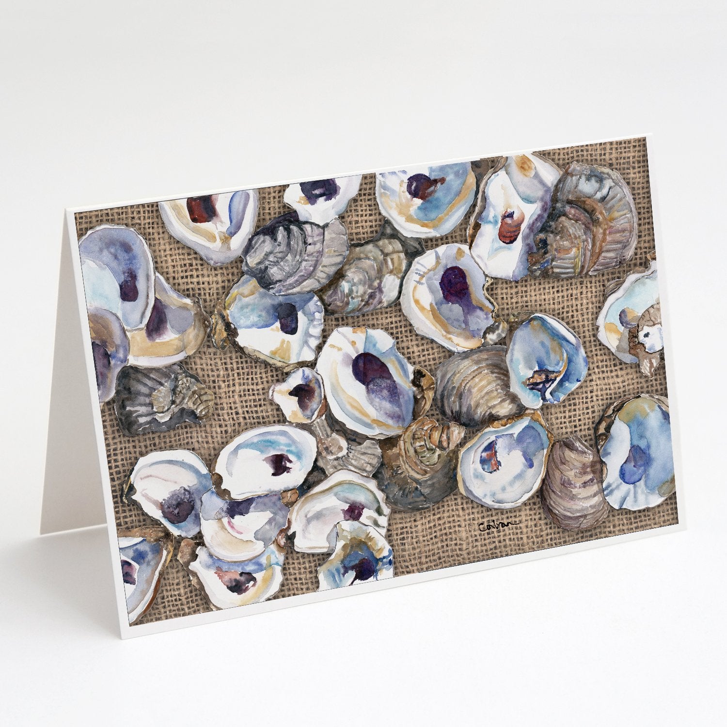 Buy this Oyster  on Faux Burlap Greeting Cards and Envelopes Pack of 8