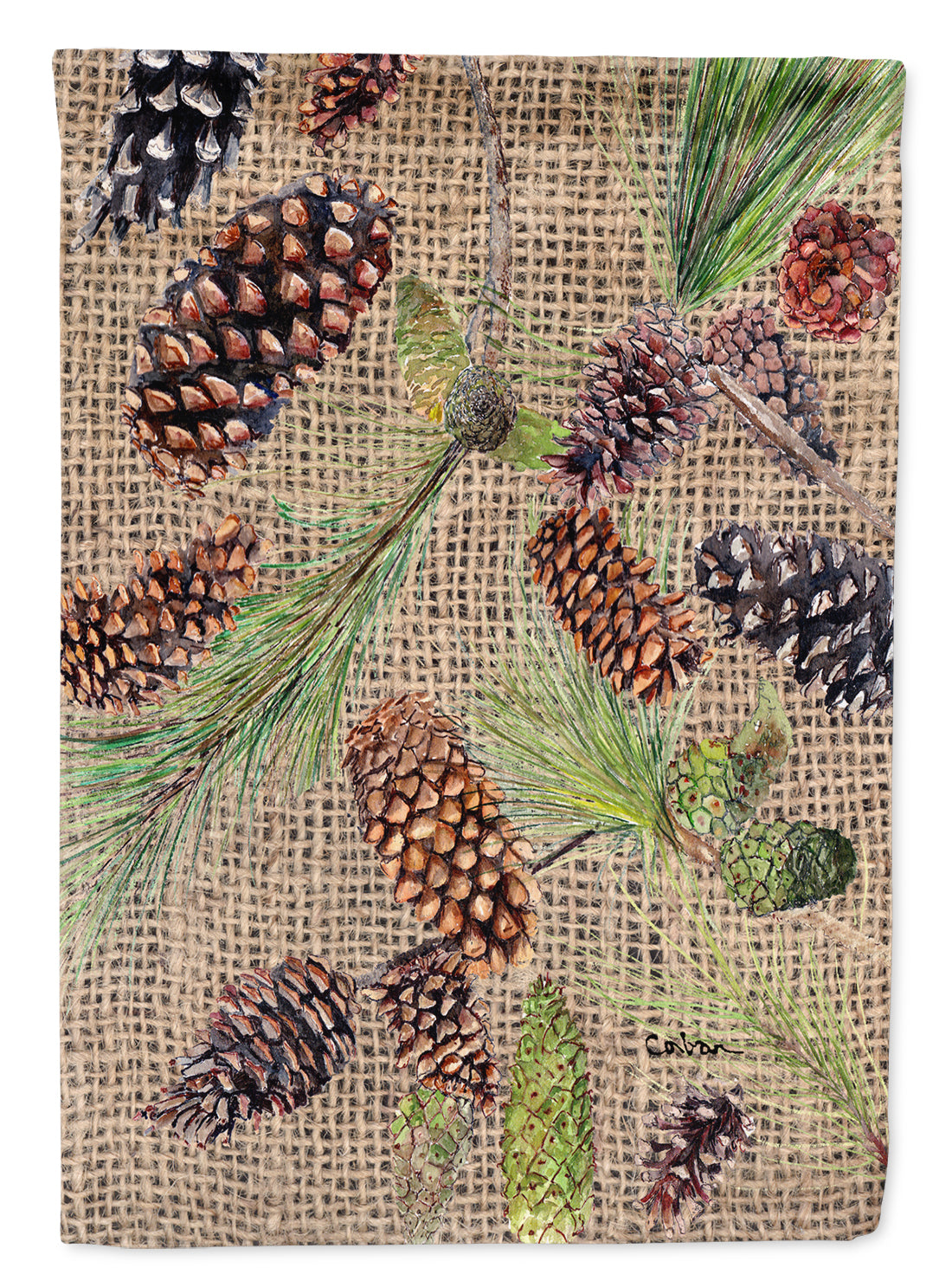 Pine Cones  Flag Garden Size.