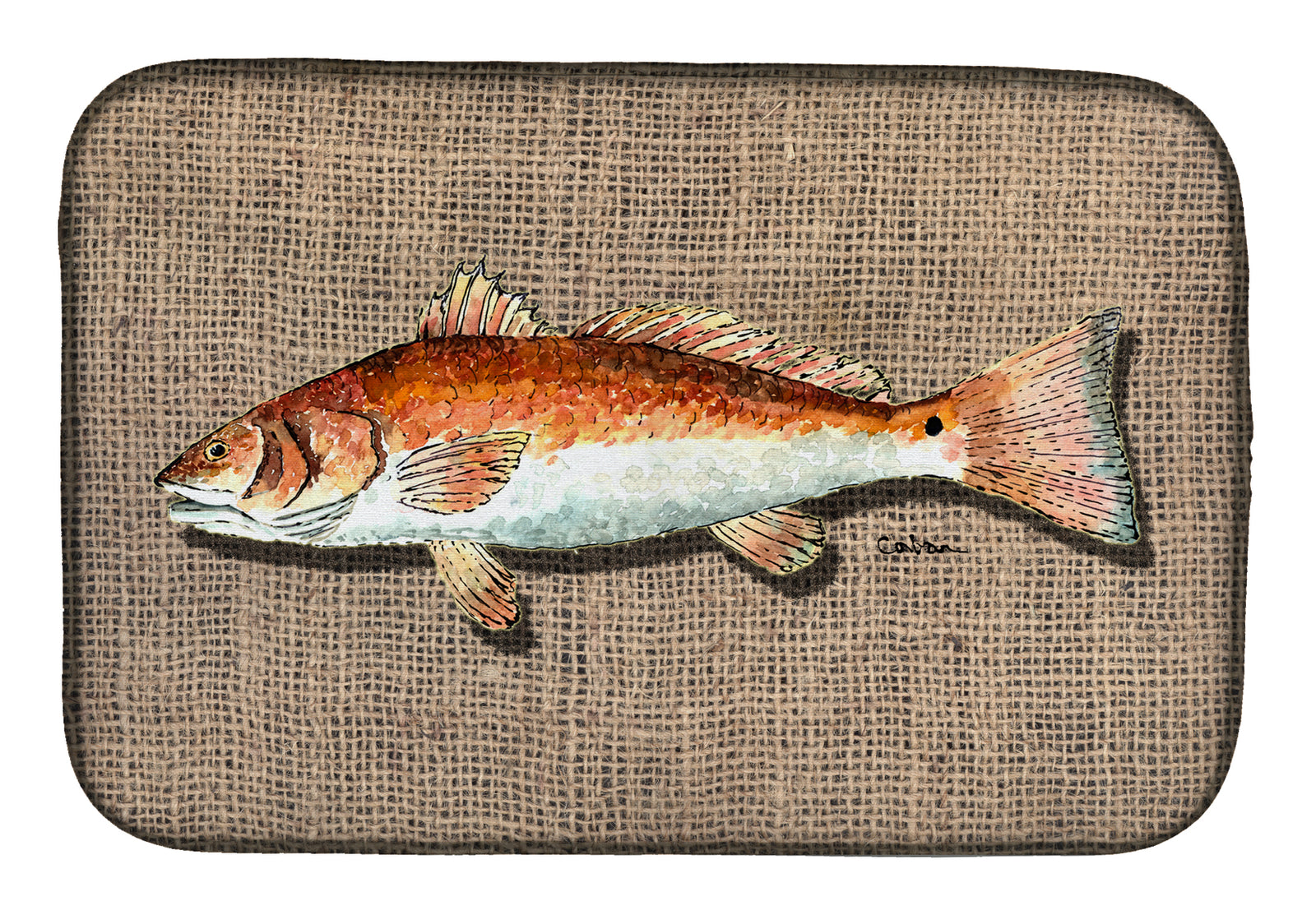 Red Fish Dish Drying Mat 8736DDM  the-store.com.