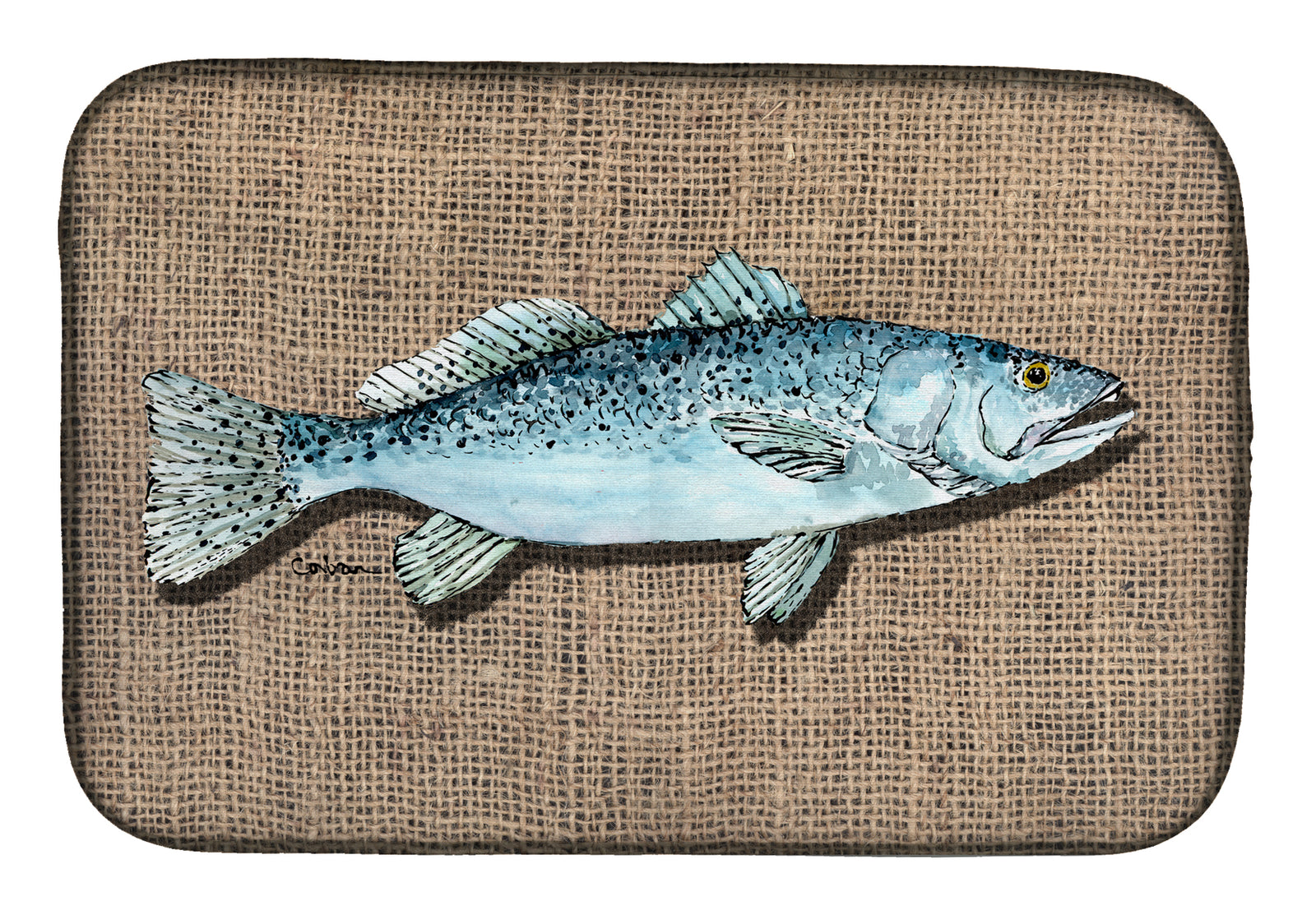 Fish Speckled Trout Dish Drying Mat 8737DDM  the-store.com.