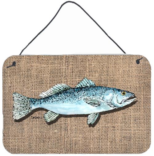 Fish Speckled Trout Indoor Aluminium Metal Wall or Door Hanging Prints by Caroline's Treasures