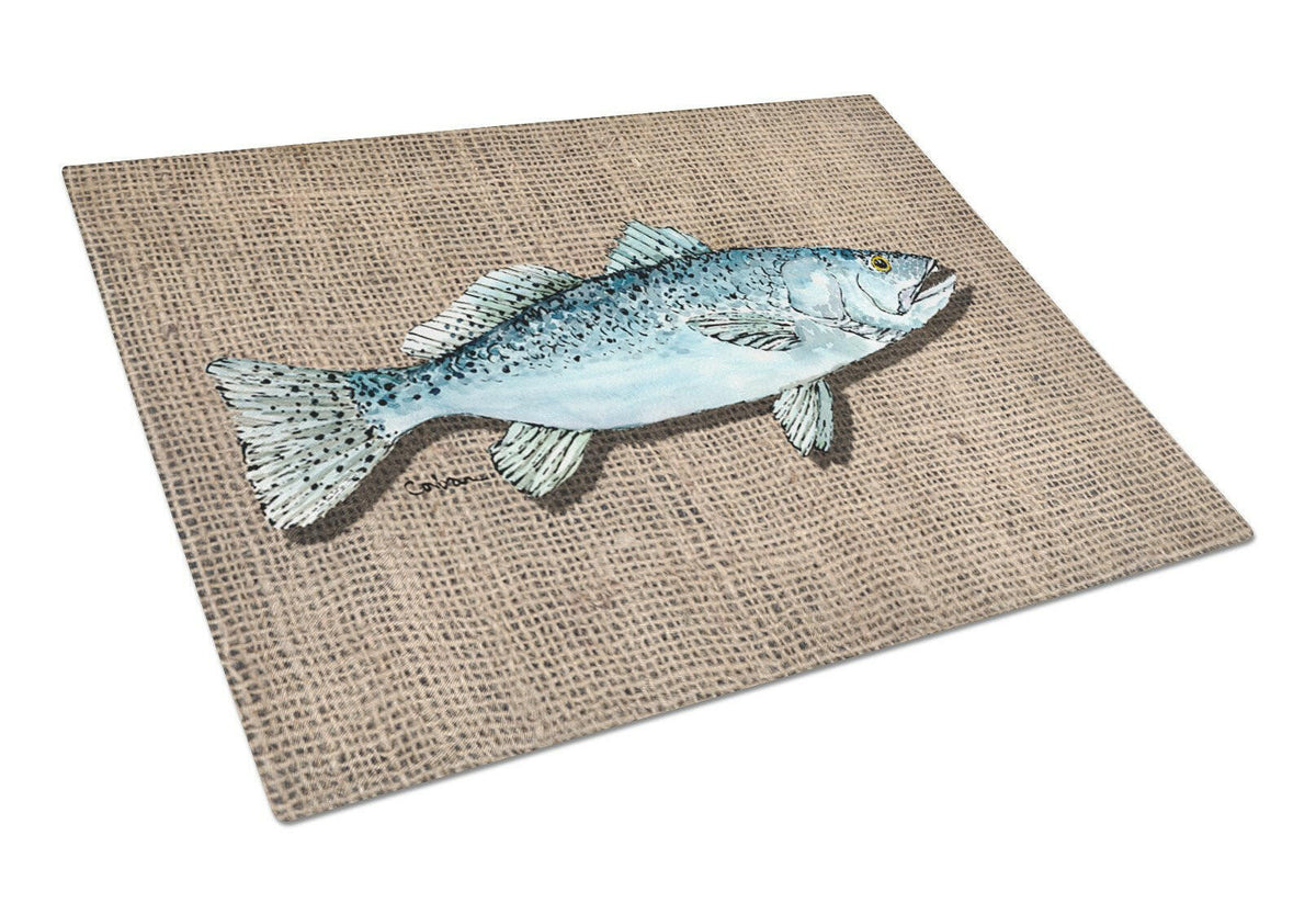 Fish Speckled Trout Glass Cutting Board Large by Caroline&#39;s Treasures