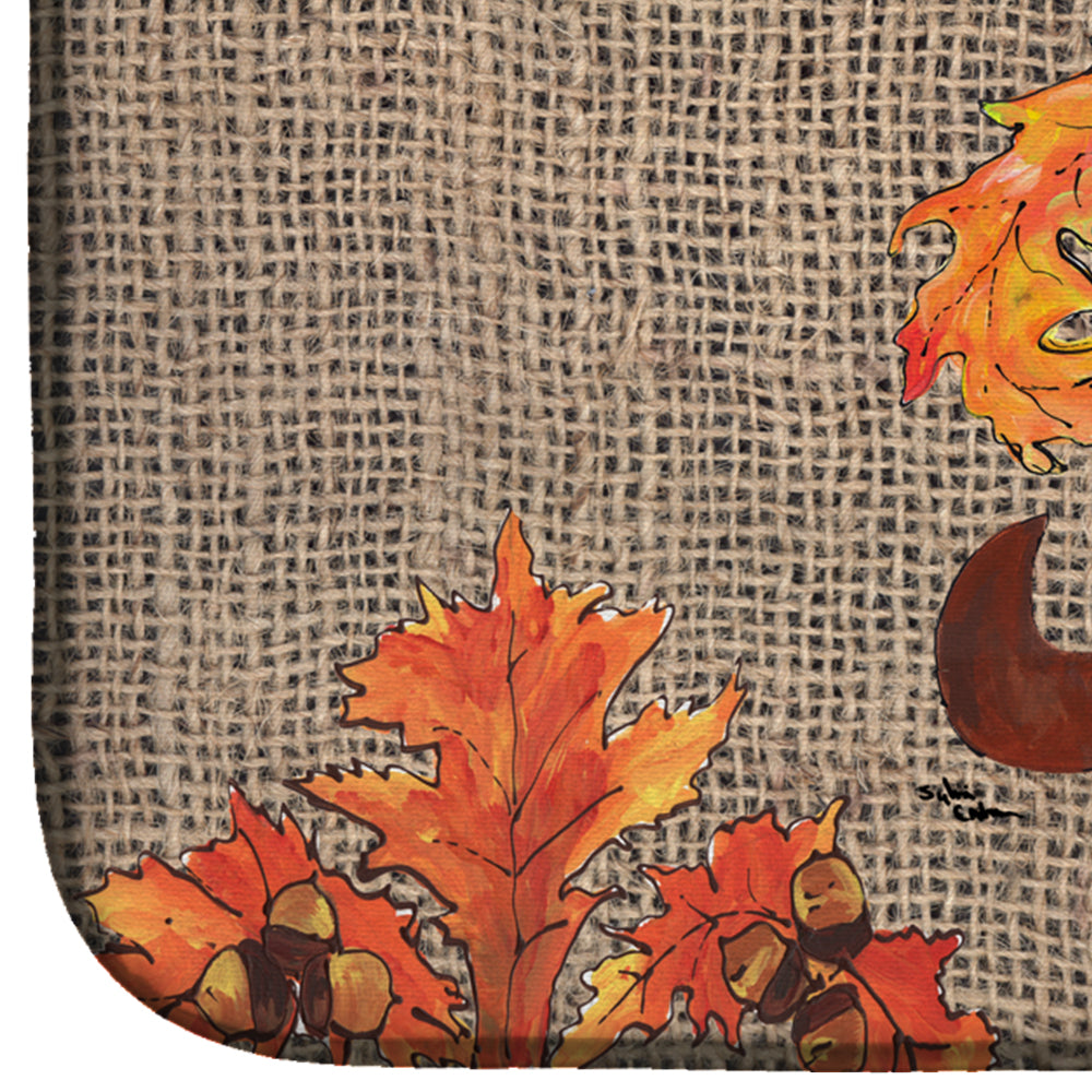 Thanksgiving Turkey Pilgram Fleur de lis Dish Drying Mat 8743DDM  the-store.com.