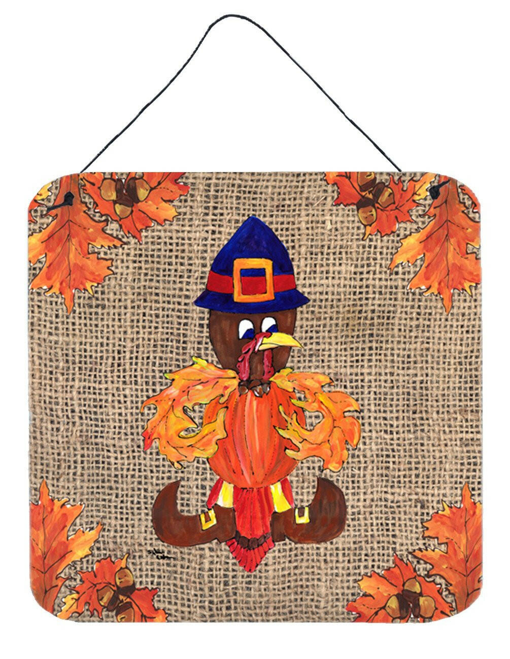 Thanksgiving Turkey Pilgrim Fleur de lis Wall or Door Hanging Prints by Caroline&#39;s Treasures