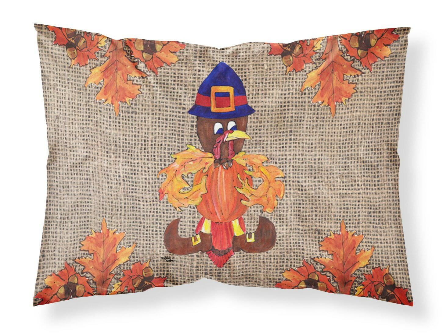 Turkey Pilgrim Fleur de lis Moisture wicking Fabric standard pillowcase by Caroline's Treasures