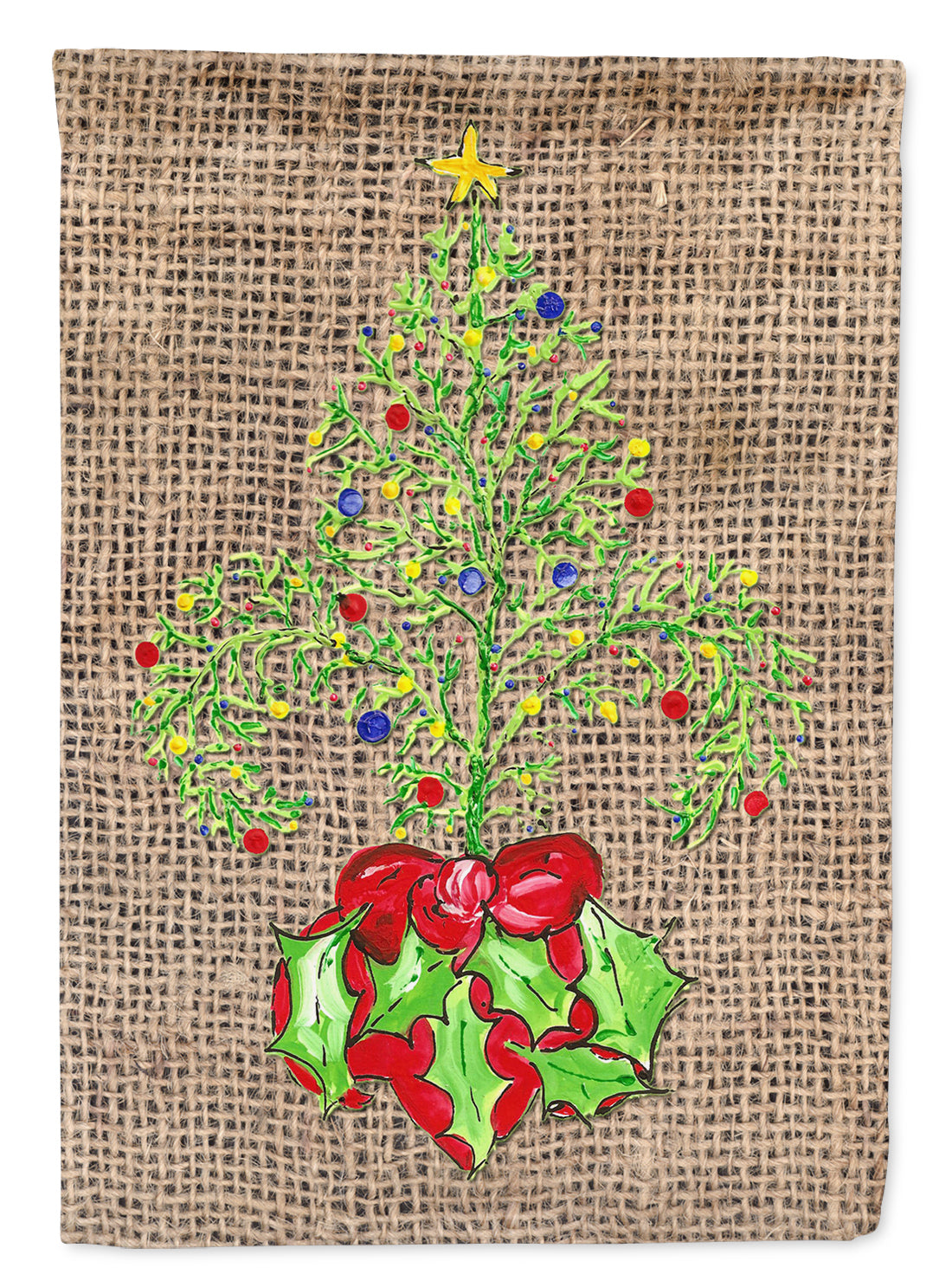 Christmas Tree Fleur de lis Flag Canvas House Size  the-store.com.