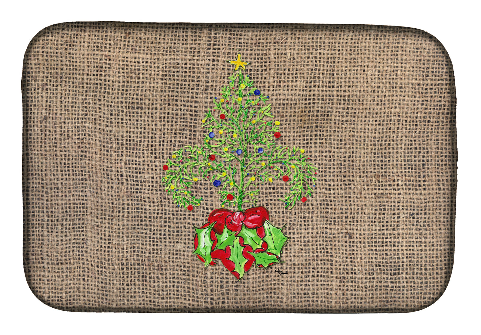 Christmas Tree Fleur de lis Dish Drying Mat 8745DDM  the-store.com.