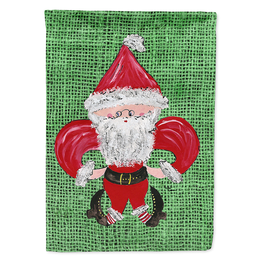 Christmas Santa Fleur de lis Flag Canvas House Size  the-store.com.