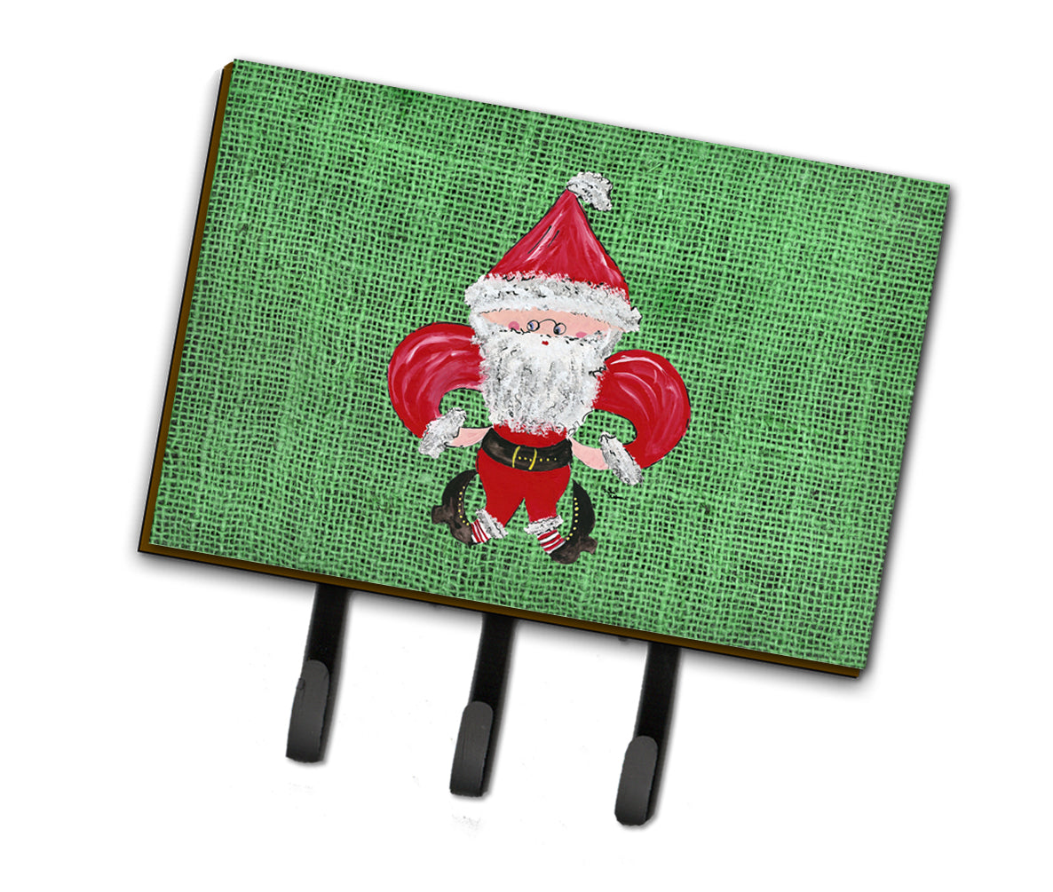 Christmas Santa Fleur de lis Leash Holder or Key Hook  the-store.com.