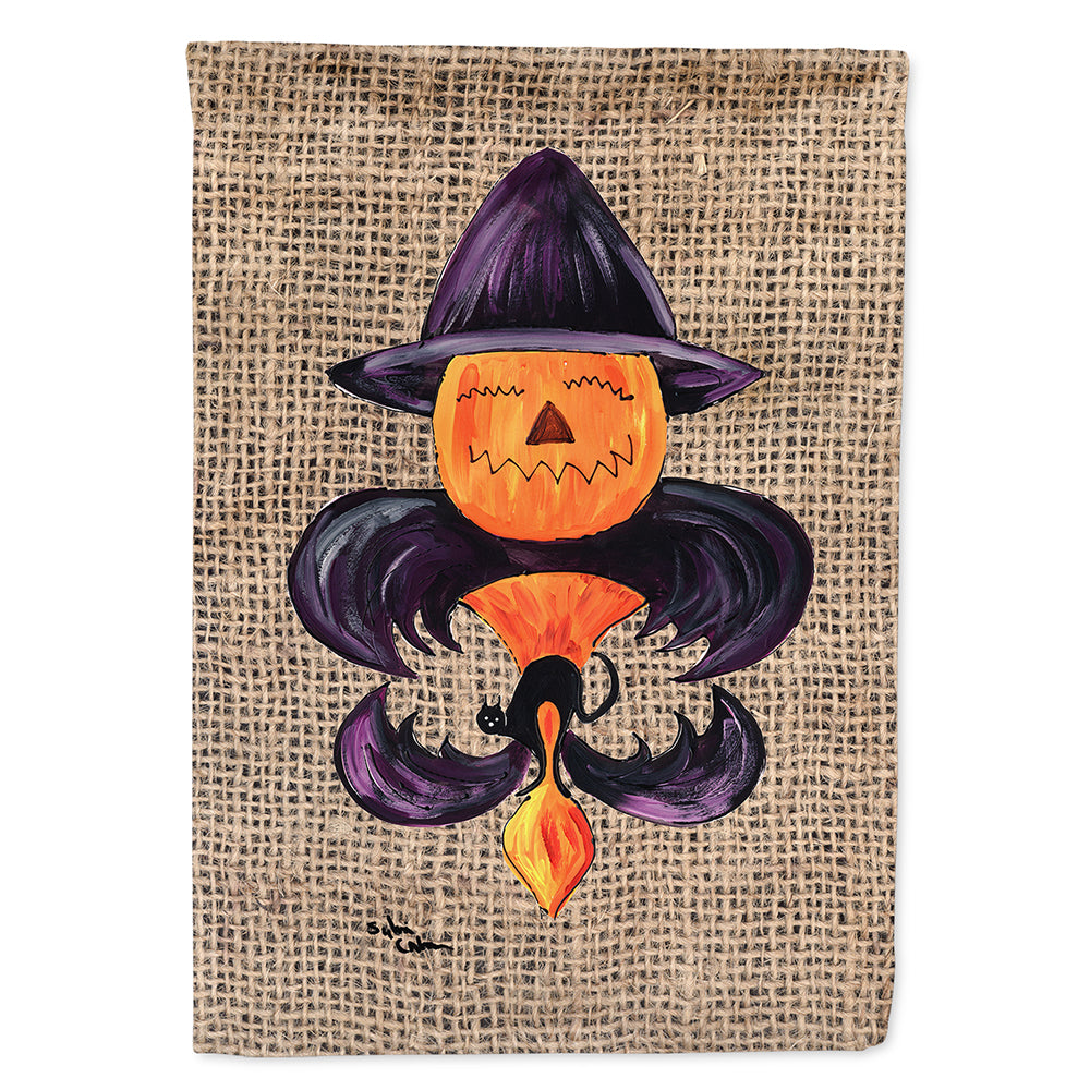 Halloween Pumpkin Bat Fleur de lis Flag Canvas House Size  the-store.com.