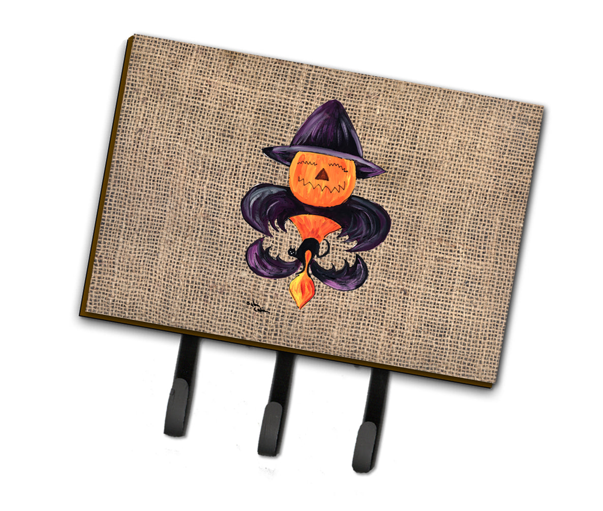 Halloween Pumpkin Bat Fleur de lis Leash Holder or Key Hook  the-store.com.