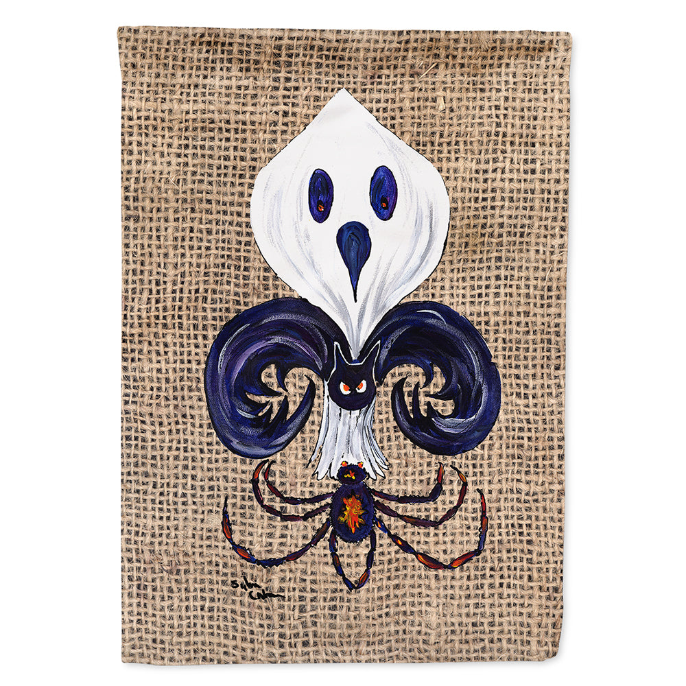 Halloween Ghost Spider Bat Fleur de lis Flag Canvas House Size  the-store.com.