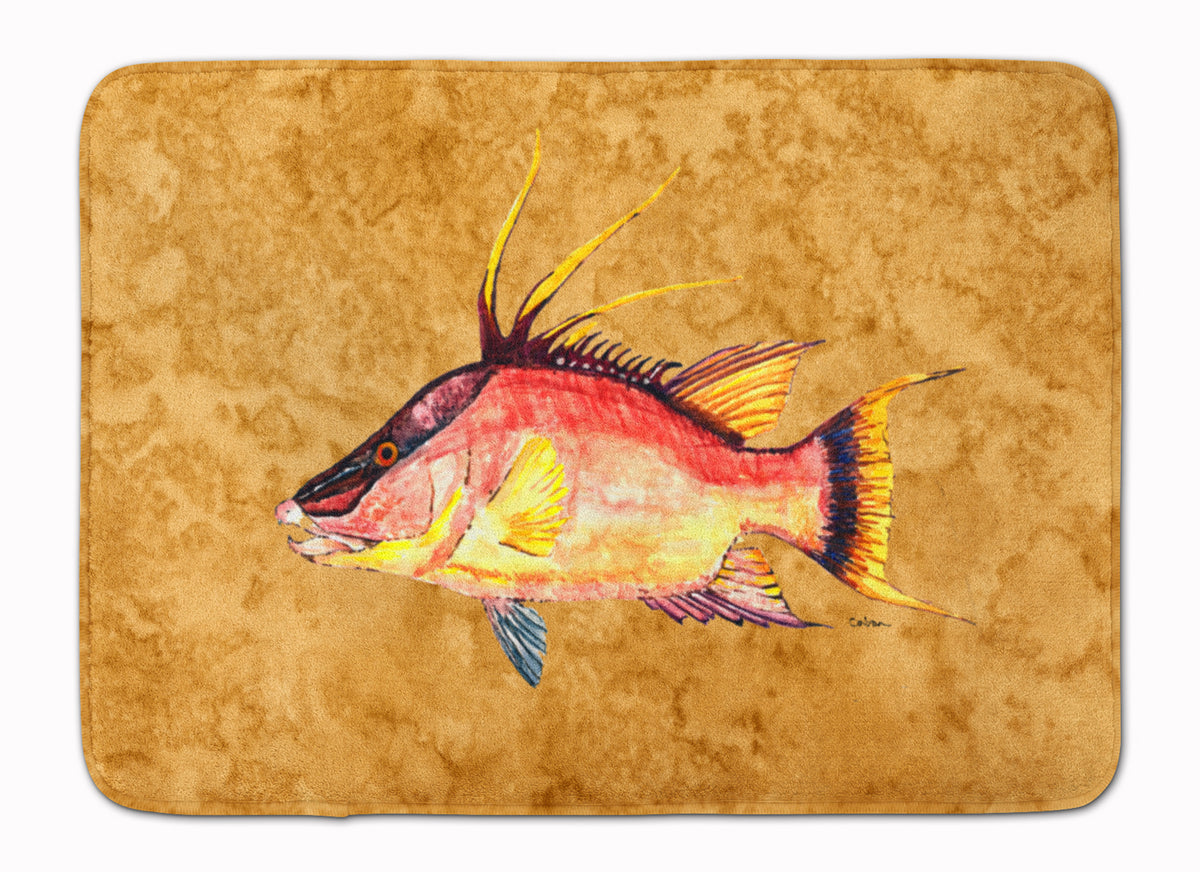 Hog Snapper on Gold Machine Washable Memory Foam Mat 8751RUG - the-store.com