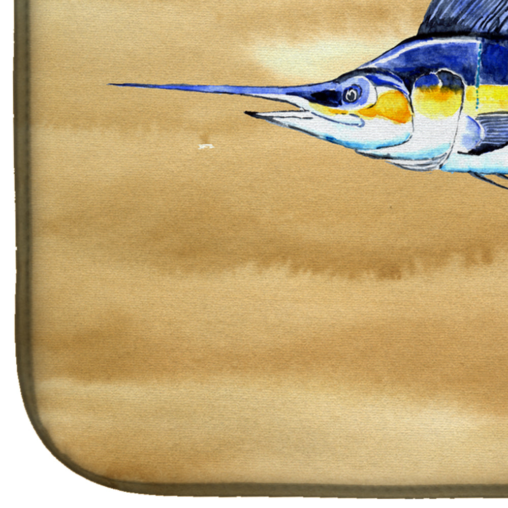 Swordfish on Sandy Beach Dish Drying Mat 8754DDM  the-store.com.