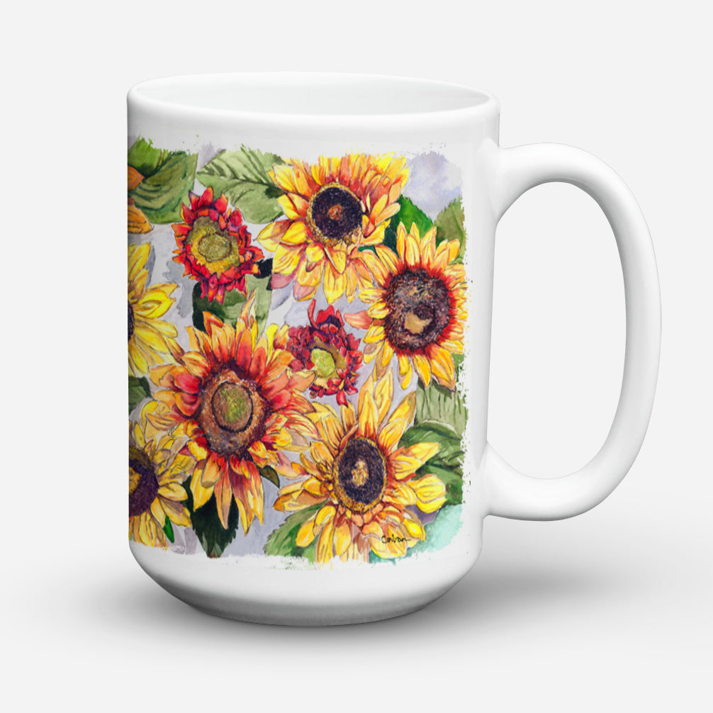 Sunflowers Dishwasher Safe Microwavable Ceramic Coffee Mug 15 ounce 8766CM15  the-store.com.