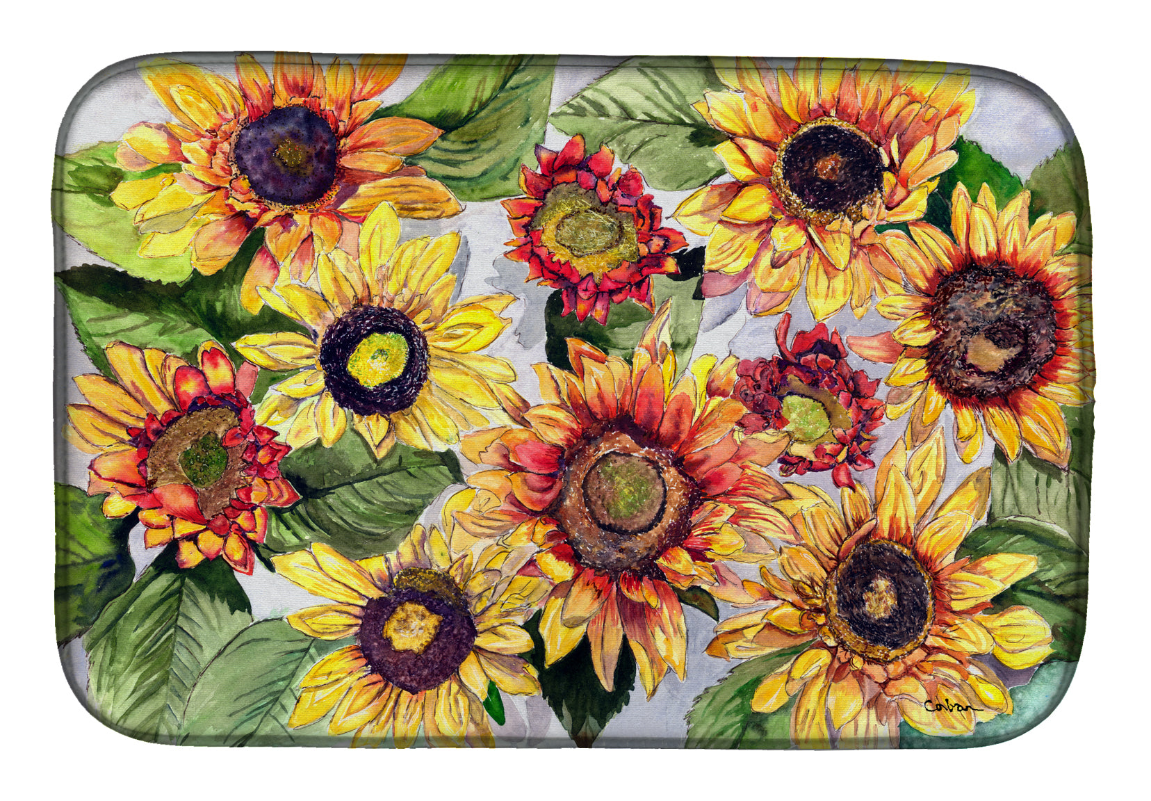 Sunflowers Dish Drying Mat 8766DDM  the-store.com.