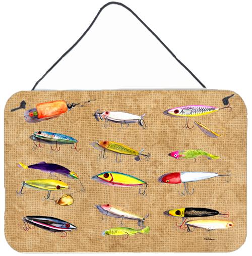 Fishing Lures Aluminium Metal Wall or Door Hanging Prints by Caroline's Treasures