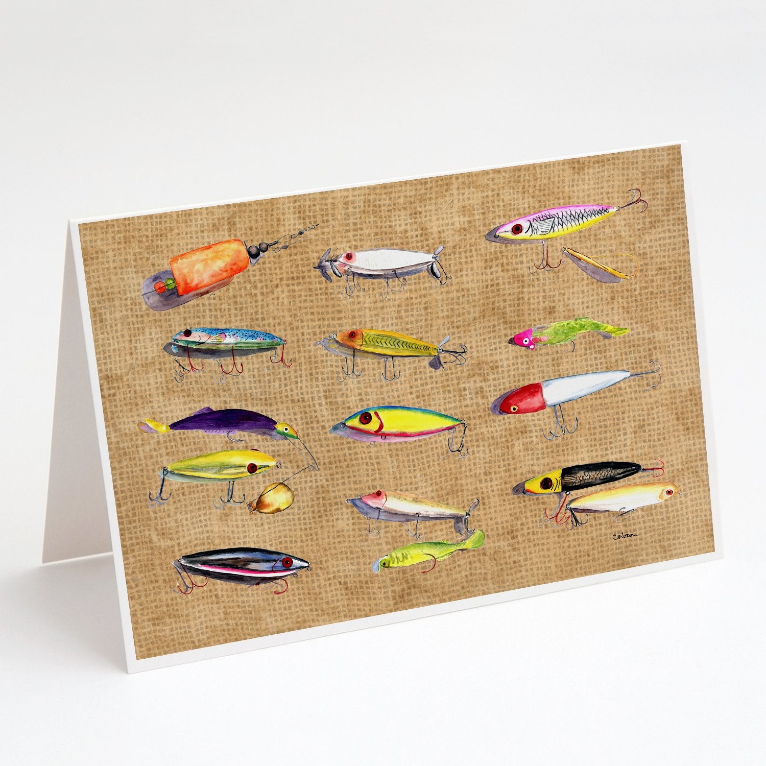 Buy this Fishing Lures Greeting Cards and Envelopes Pack of 8