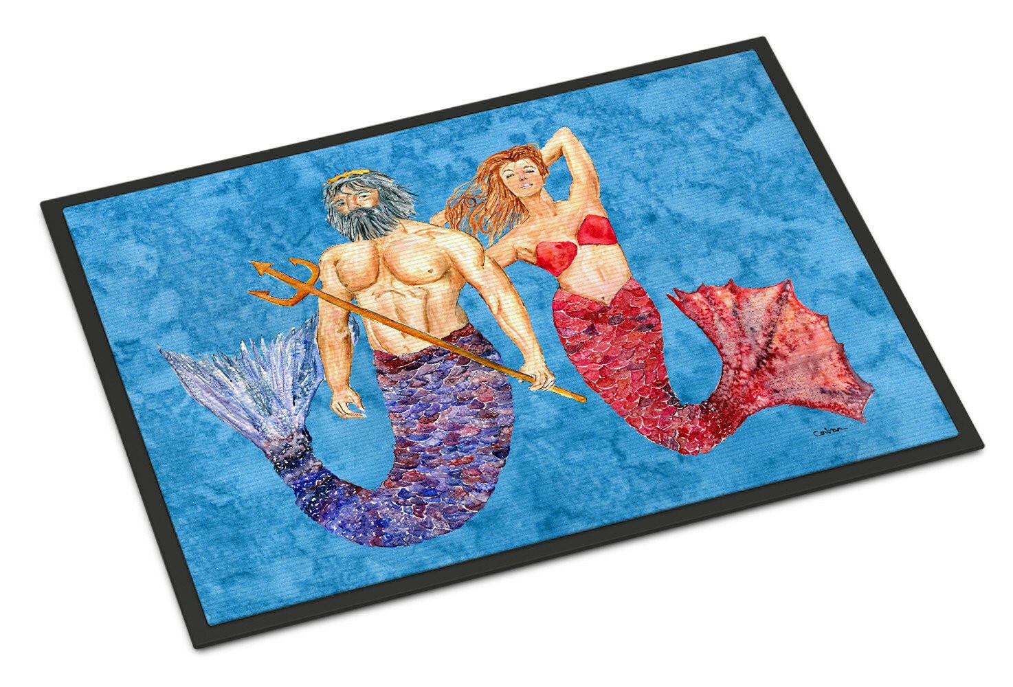 Mermaid and Merman Indoor or Outdoor Mat 18x27 - the-store.com