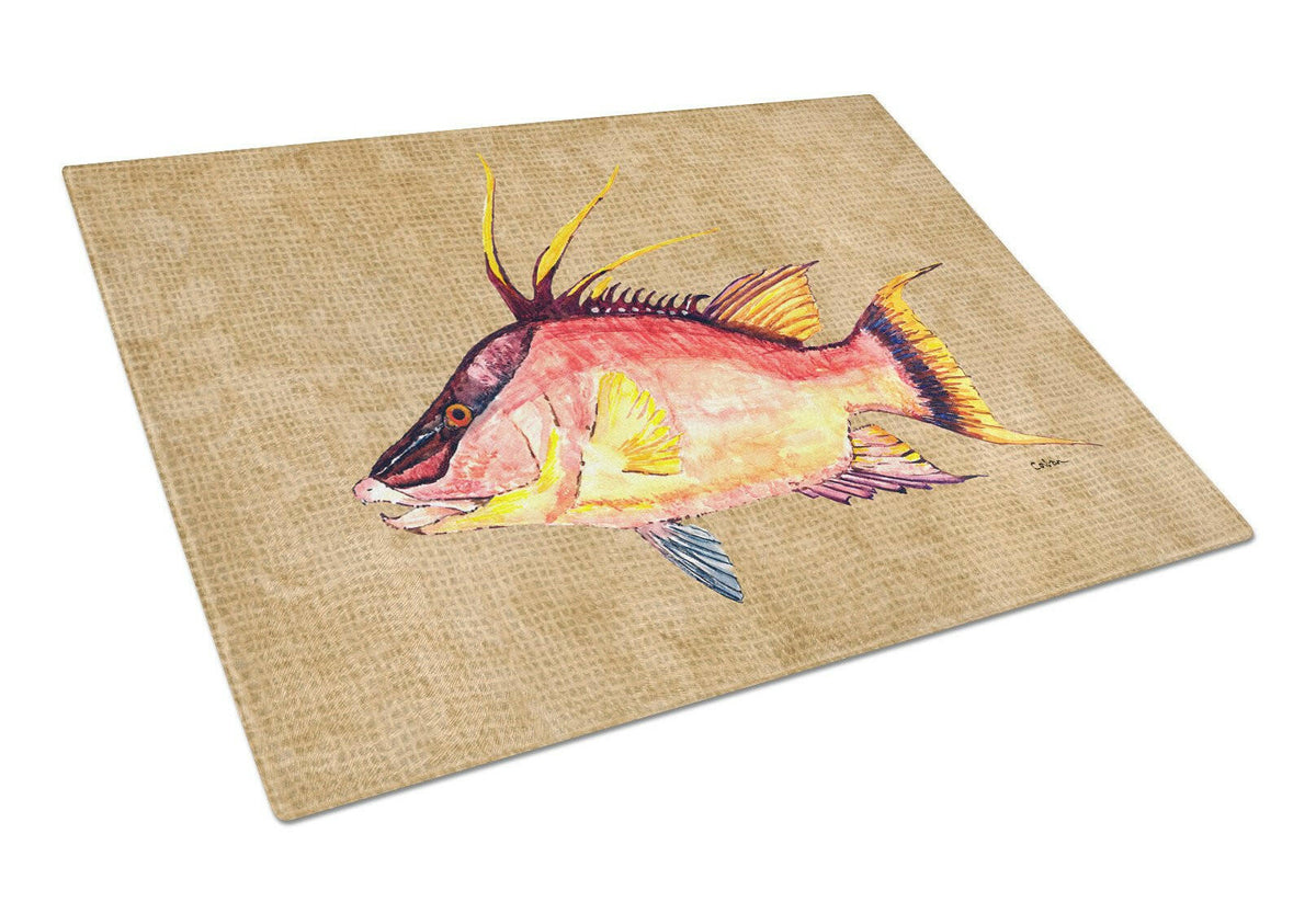 Hog Snapper Glass Cutting Board Large by Caroline&#39;s Treasures