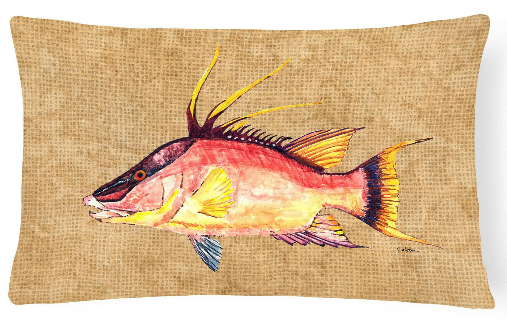 Hog Snapper   Canvas Fabric Decorative Pillow by Caroline's Treasures