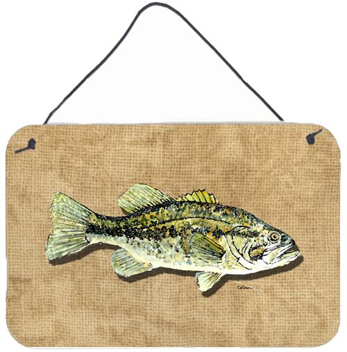 Small Mouth Bass Aluminium Metal Wall or Door Hanging Prints by Caroline's Treasures