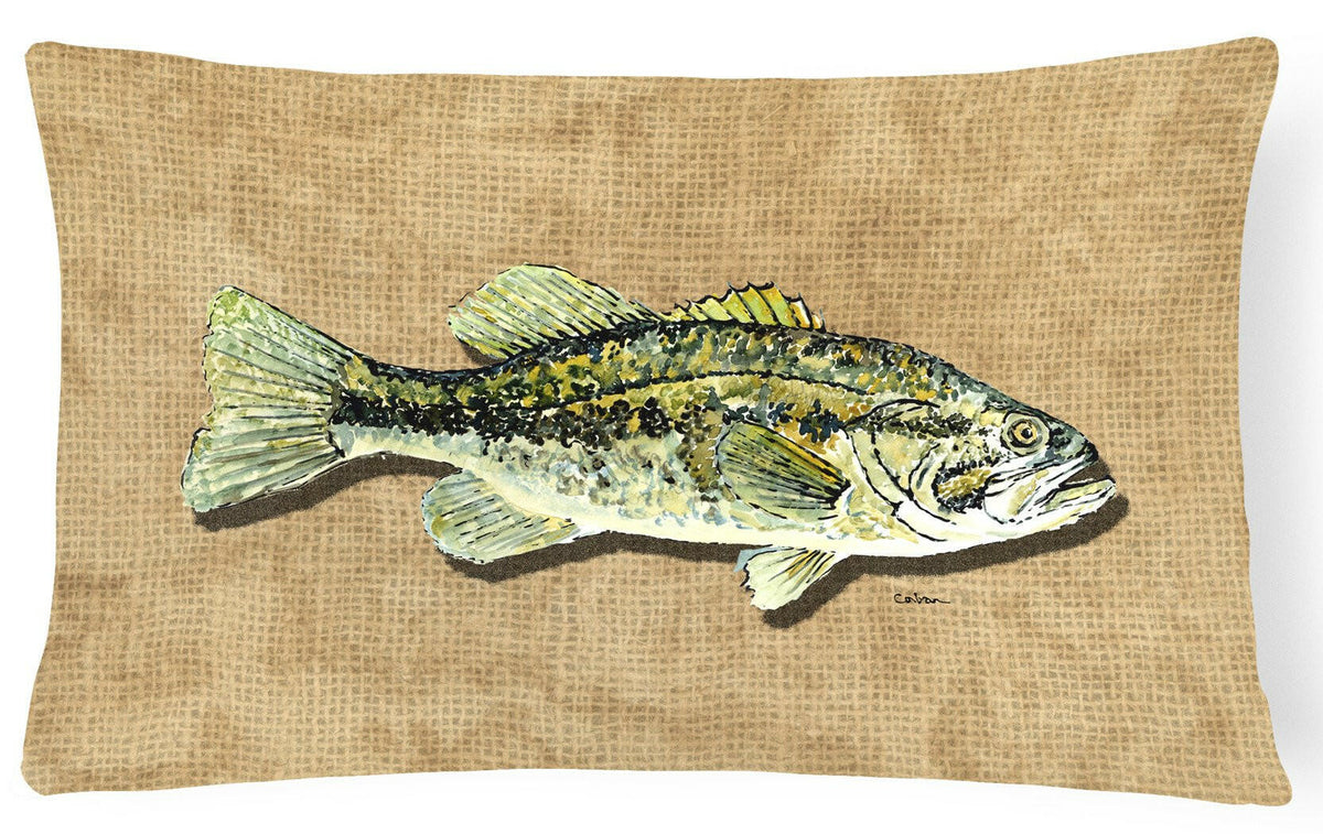 Small Mouth Bass   Canvas Fabric Decorative Pillow by Caroline&#39;s Treasures