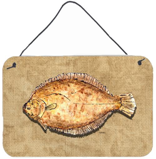 Flounder Aluminium Metal Wall or Door Hanging Prints by Caroline's Treasures