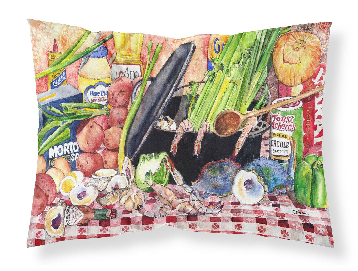 Gumbo and Potato Salad  Moisture wicking Fabric standard pillowcase by Caroline's Treasures