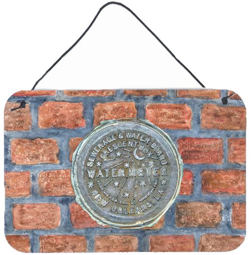 New Orleans Watermeter on Bricks Aluminium Metal Wall or Door Hanging Prints by Caroline's Treasures